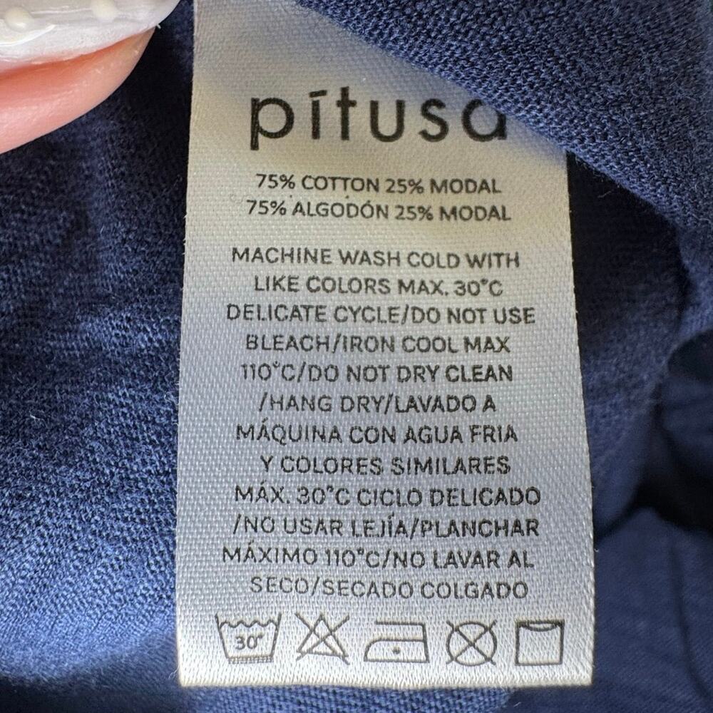 Pitusa Basic Pima Cotton Sleeveless Jumpsuit Wide Leg Navy Size Standard NWT - Picture 7 of 9